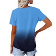 thumbnail image 3 of JUNWELL Plus Size Ombre T-Shirts for Women 2024 V Neck Tops Contrast Gradient Color Basic Tees Raglan Wide Short Sleeve Shirts Summer Fashion Breathable Loose Fit Flowy Casual Blouse Army, 3 of 5