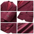 thumbnail image 6 of ETHAN 3 Piece Slim Fit Suit Tuxedo for Juniors One Button Suit for Formal Wedding Suit for Big Boys Wine Red 18, 6 of 7