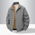 thumbnail image 6 of MYAOYI Mens Classic Full Zip Bomber Jacket Ribbed Trim Casual Daily Wear, 6 of 8