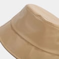 thumbnail image 5 of SikaFu Autumn Winter Pu Solid Color Bucket Hat Fisherman Hat Outdoor Travel Cap For Girl And Women 202, 5 of 6