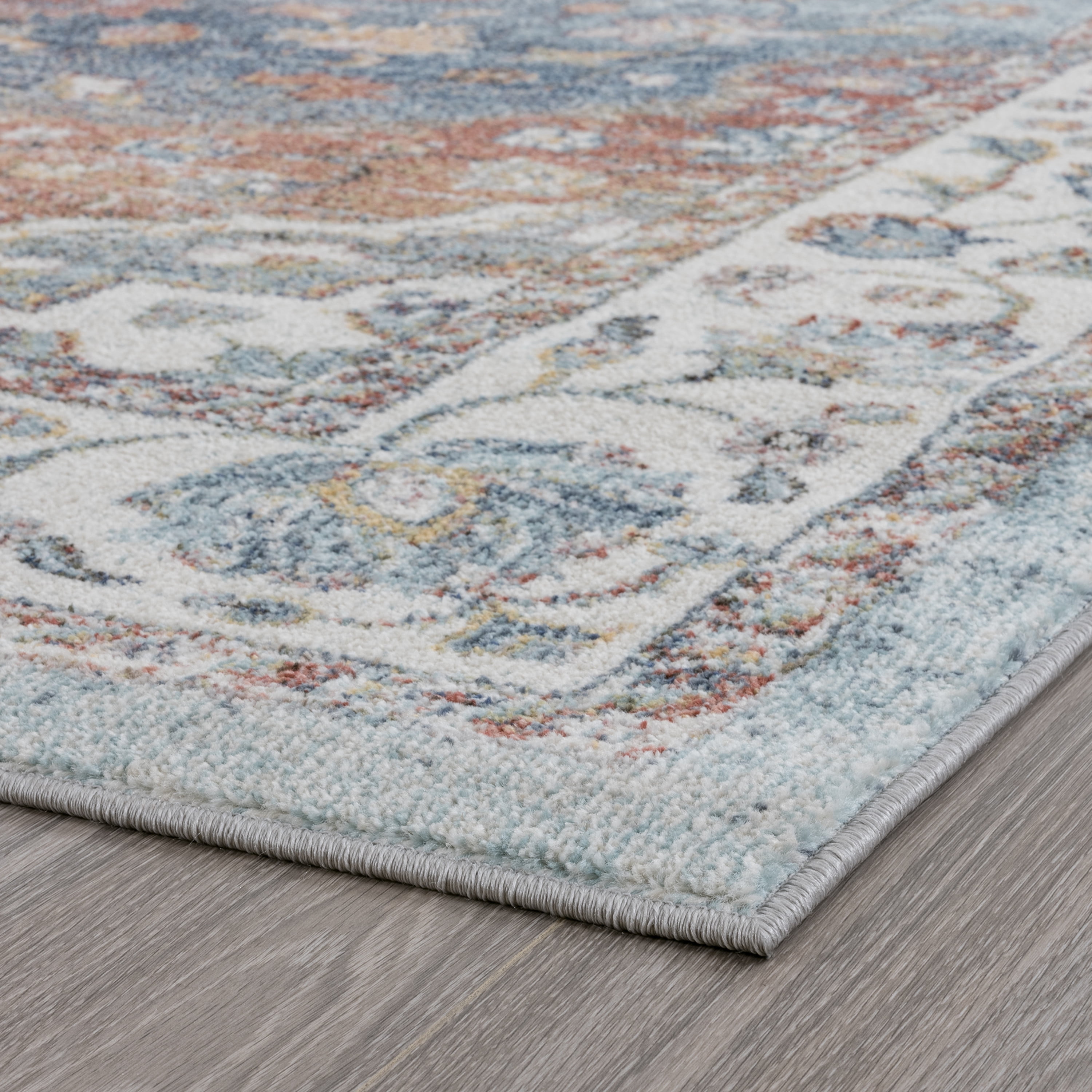 Traditional 5x7 Area Rug (5'3'' x 7'3'') Oriental Cream, Gray Living Room Easy to Clean