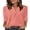 Watermelon Pink, variant on Ronuti Womens T-shirts 3/4 Sleeve Henley Tops for Women Ladies Premium Printed T-shirt Solid color Tops