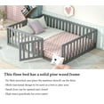 thumbnail image 3 of Bellemave Full Size Floor Bed with Fence and Door, Wood Montessori Bed Frame, Floor Bed Frame, Slats Not Included (Full,Gray), 3 of 13