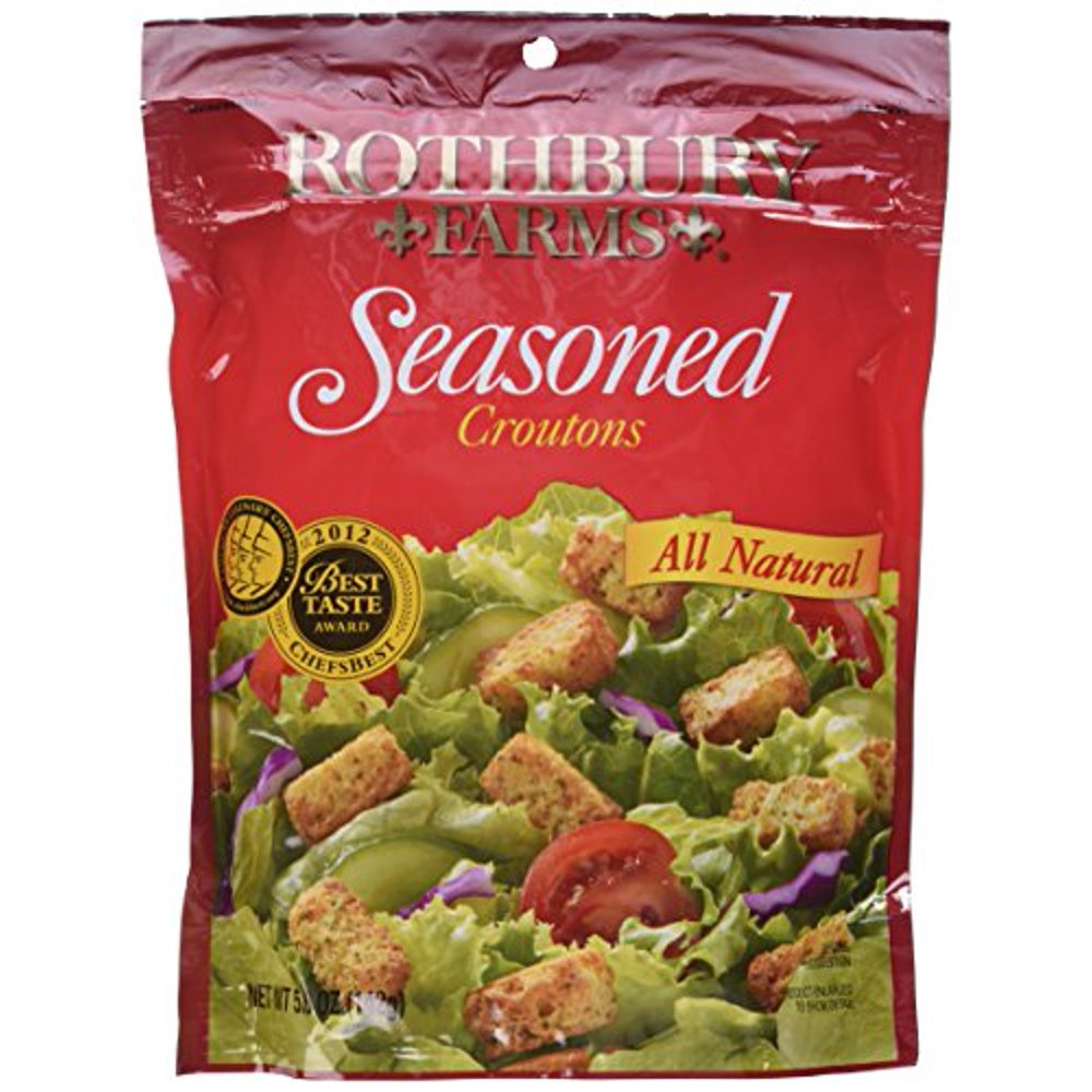 Rothbury Farms, All Natural Seasoned Croutons, 5Oz Pouch (Pack Of 3