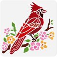 thumbnail image 1 of Plantilla de pájaro cardenal para pintar, 30 x 30 cm, reutilizable, para dibujar y pintar., 1 of 9