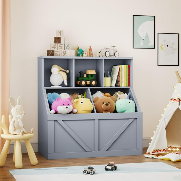 Yeshouse Organizador de juguetes y estantería infantil, armario con estante para juguetes, ideal para sala de juegos o guardería