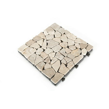 Nexus White Casual Natural Travertine Stone Tiles, for Courtyard 6 Piece Pack