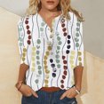 thumbnail image 1 of Puntoco Camisas y Blusas 3/4 para Mujer, Camiseta de Verano para Mujer Cuello Redondo Flores Impreso Tops Sueltos Camisetas de Manga Corta para niña Puntoco Puntoco-7962, 1 of 4