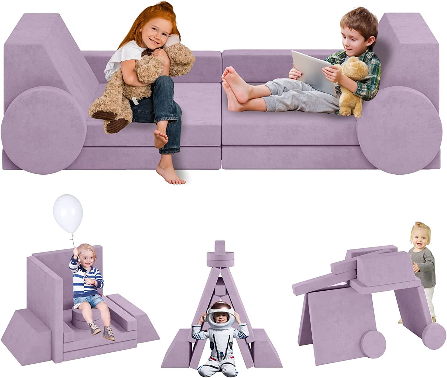 Kids Couch, Linor 10 Pcs Toddler Couch, Baby Kids Sofa Couch for