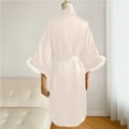 thumbnail image 5 of Womans Robe Silk Night Gown Feather Trim Light Cozy Robes for Women Valentines Day Ladies Robes, 5 of 5