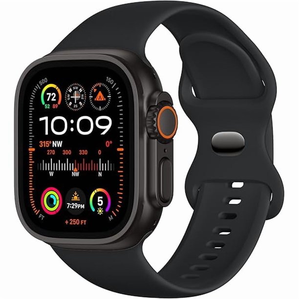 Chenchen Original FKM Rubber Band Compatible with Apple Watch Ultra 3 2 1 Bands 44mm 45mm 49mm 46mm 42mm 38mm for Men Women, Sport Durable Fluoroelastomer Strap for iWatch Series 11 10 SE 9 8 7 6 5 4