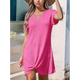 thumbnail image 2 of Vestido con Falda Protectora Solar, Informal, con Escote en V y , Color Rosa Rojo, Talla XXL, 2 of 6