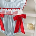 thumbnail image 7 of Sopiago Baby Fourth of July Outfit Girl Fourth of July Bubble Romper Independence Day Toddler Baby Girl Clothes Light Blue,18-24 Months, 7 of 7