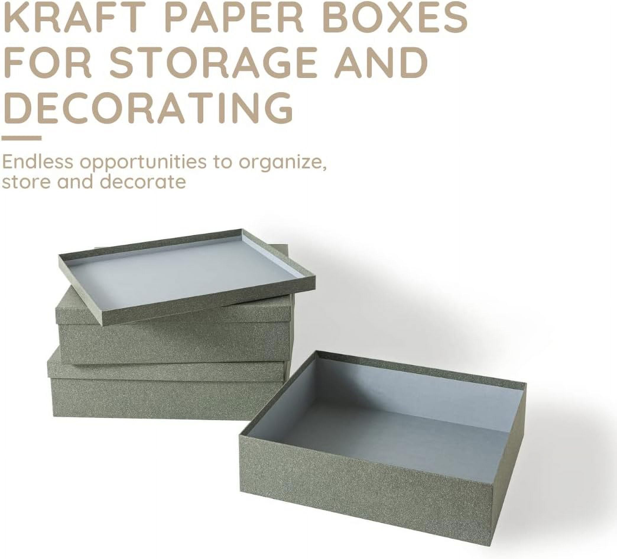 Decorative Storage Boxes with Lids, Paper Storage Box Set for Keepsakes and Photos, Decorative Boxes for Home Decor, Stationery, Office Organizers