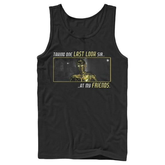 Men's Star Wars: The Rise of Skywalker C-3PO One Last Look Tank Top Black Medium
