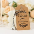 thumbnail image 3 of Balsa Circle 10 Silver Eiffel Tower 4" Plastic Keychains with Thank You Tags Party Favors Events Accessories, 3 of 8