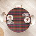 thumbnail image 4 of Ambesonne Plaid Fitted Round Tablecloth, Caledonia Scottish Style, 45"- 56" Diameter, Burnt Sienna Green, 4 of 5