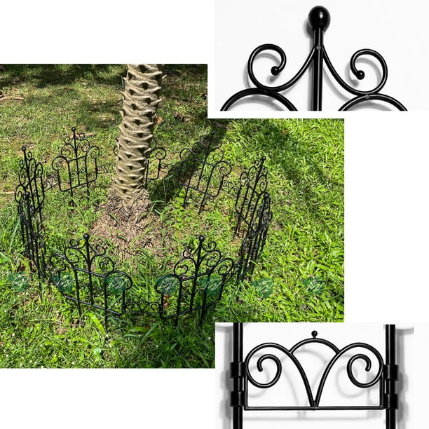 Valla de plástico estilo jardinería, valla pastoral para exteriores, valla decorativa para jardín, valla de hierro de imitación para balcón y patio