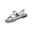Silver, variant on YgkuHd Women's Casual Flat Sandals Crisscross Straps Sleek Ankle Wrap Design Adjustable Buckle Soft Faux Leather Khaki,5.5