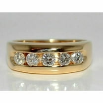 Men's Wedding Band Ring 2Ct Round Cut Lab Created VVS1/D Diamond 14K Yellow Gold Plated 925 Silver