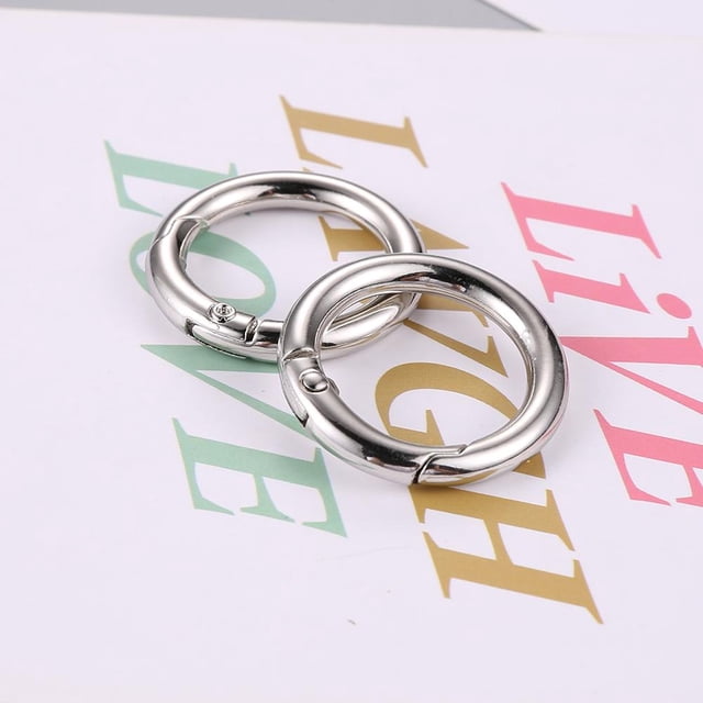 Bolsa circular 2 cm Anillos de gatillo de metal Accesorios de bricolaje Aleación para plata 2 piezas