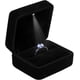 thumbnail image 2 of Caja de terciopelo para anillos con luz LED para bodas, pedidas de mano y compromisos (negra), 2 of 5