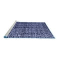 thumbnail image 2 of Ahgly Company Machine Washable Indoor Rectangle Abstract Blue Modern Area Rugs, 7' x 9', 2 of 4