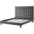 thumbnail image 5 of Posh Living Blake Button-Tufted Velvet Platform King Bed Frame in Gray, 5 of 9