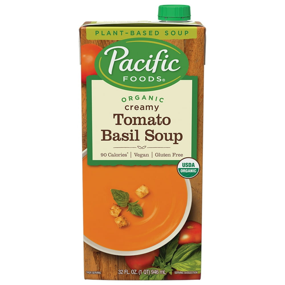 Pacific Foods Organic Vegan Creamy Tomato Basil Soup, 32oz Walmart