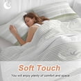 thumbnail image 4 of 3 Piece Sage Green Stripe Duvet Cover Set Queen Size,Microfiber Comforter/Quilt Cover with Corner Ties and 2 Pillowcases,Modern Rustic Horizontal Green Striped All Season Bedding with Zipper Closure, 4 of 8