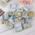 thumbnail image 3 of 32Pcs Mini Flower Tin Trinket Jewelry Organizer Box Tinplate Storage Case with Lid Small Rectangular Bead Container for Storage of Small Items, Crafts, Christmas stocking stuffers(flower), 3 of 7