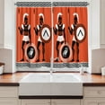 thumbnail image 2 of Ambesonne Retro Kitchen Curtains, Historical, 55"x39", Orange Black White, 2 of 3
