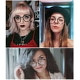 thumbnail image 3 of FEISEDY Montures de Lunettes Vintage pour Femmes Lunettes Rondes Lentille Transparente B2260, 3 of 6