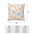 thumbnail image 2 of Throw Pillow Covers, Colorful Bohemian Rabbit Flowers Soft Square Pillow Cases with Invisible Zipper for Couch Bed Sofa, Farmhouse Fall Home Decor 12"x12", 2 of 7