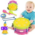 thumbnail image 1 of POINTERTECK 5Pcs/Set Baby Boy Girl Drum Musical Instruments Drum Set Children Toys, 1 of 8