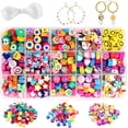thumbnail image 1 of Cuentas de arcilla polimérica de 300 Uds., cuentas hechas a mano con sonrisa de fruta, 15 estilos, cuentas suaves con letras de flores para niñas, fabricación de joyas DIY Sincero Hogar, 1 of 5