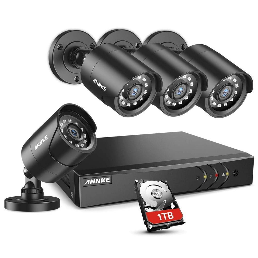 ANNKE 8CH H.264+Security Camera System with 4pcs 1080P 1920TVL Wired