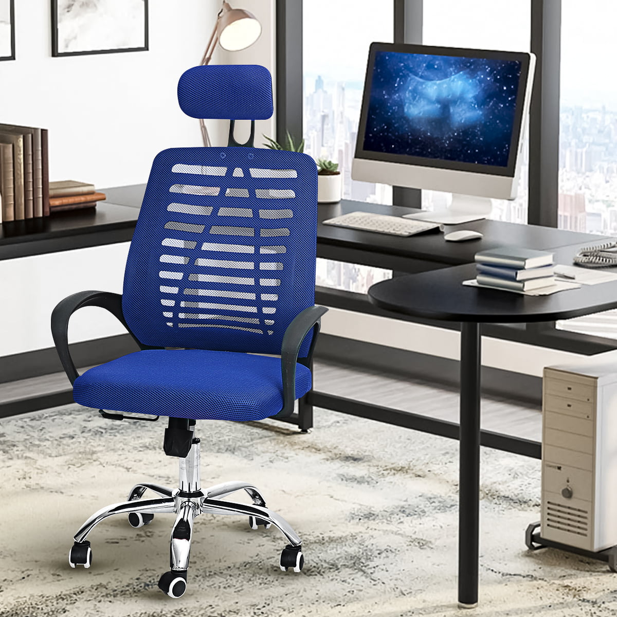 Details about   Ergonomic Mesh Office Chair Adjustable Desk Chair Swivel Chair Computer Chairs 