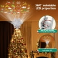 thumbnail image 4 of Christmas Tree Topper with Rotating Projector – 6 Pattern LED Snowflake Star for Ceiling Decoration, 360° Auto Rotating, Easy Install Tree Top Decor, Silver, 4 of 7