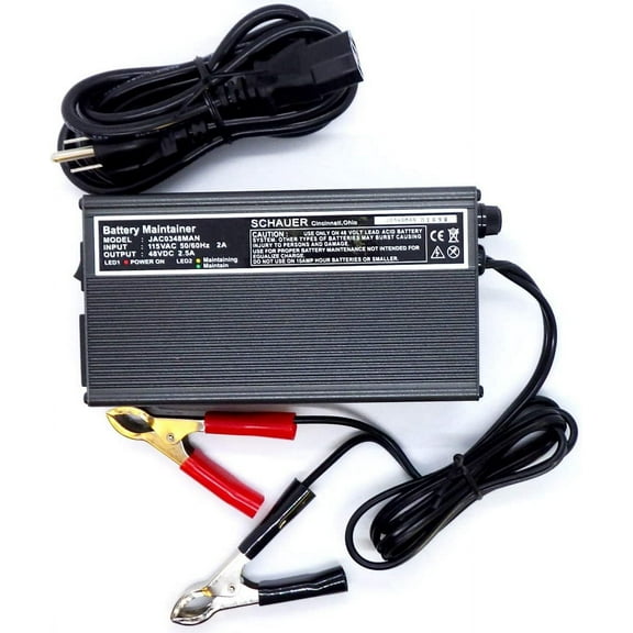 JAC0348MAN - Schauer Golf Cart Battery Maintainer, 115 VAC Input, 48 VDC Output, 2.5A Charge Rate