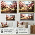 thumbnail image 4 of Designart "Pink Cherry Blossom landscape I" Floral Floater Framed Wall Art Print, 4 of 7