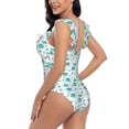 thumbnail image 5 of Yiaed Utensiles Print Women's Ruffled One Piece Swimsuit V Neck Swimwear Slimming Monokini for Woman-Medium, 5 of 8