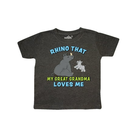 

Inktastic Rhino That My Great Grandma Loves Me with Cute Rhinos Gift Toddler Boy or Toddler Girl T-Shirt