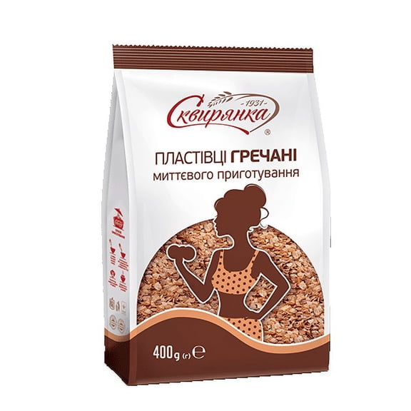 3 Pack Skvira Buckwheat Flakes Instant GMO Free No Added Sugar Halal Certificate 400 gr / 14.12 OZ from Ukraine