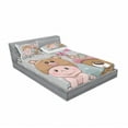 thumbnail image 3 of Butterfly Bedding Set with Sheet & Covers, Cartoon Baby in Bear Hat and Teddy Bear with Butterflies Best Friends Print, Printed Bedroom Decor 2 Shams, 4 Sizes, Multicolor, by Ambesonne, 3 of 3