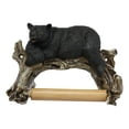 thumbnail image 2 of Rustic Lazy Black Bear Resting On Tree Branch Toilet Paper Holder Figurine 8"L, 2 of 9