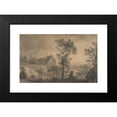 thumbnail image 2 of Simon Mathurin Lantara 18x13 Black Modern Framed Museum Art Print Titled - The Bend in the River (1767), 2 of 5