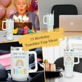 thumbnail image 5 of Happy 75th Birthday Gifts for Women, 40 oz Tumbler with Handle and Straw Lid, 75 Years Old Gifts Idea for Her, Seventy-five Birthday Present Back in 1949 Tumbler Cup（White）, 5 of 6