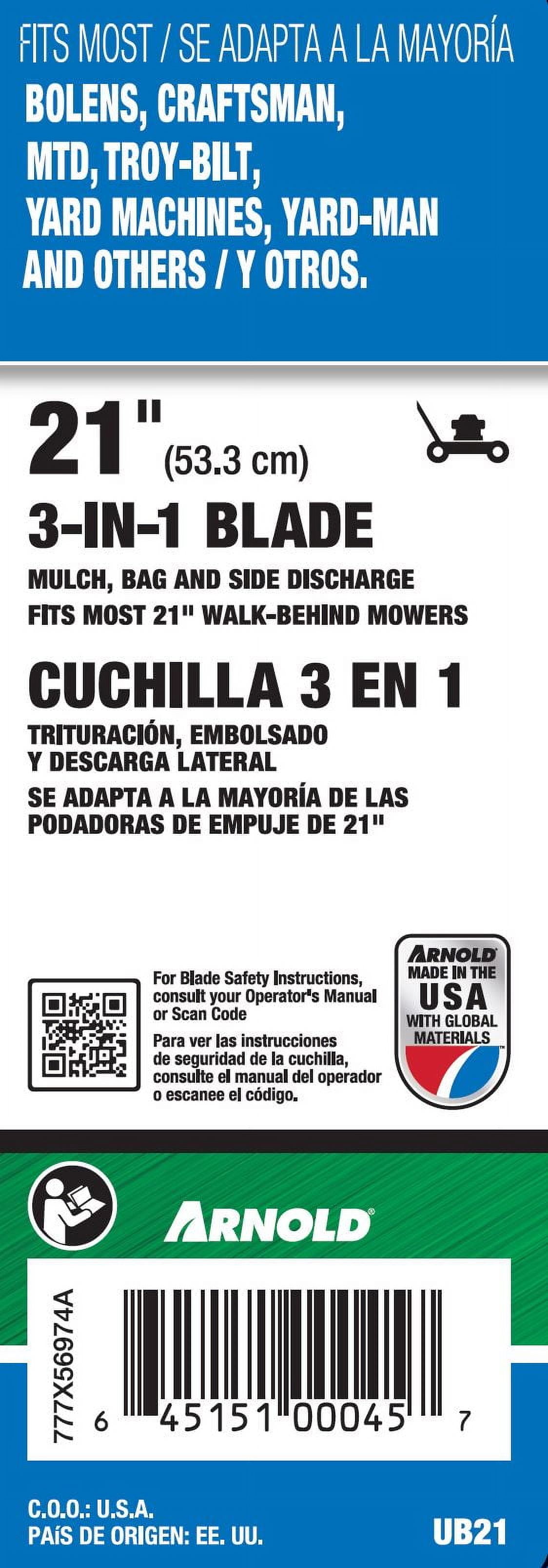 Arnold Universal 21-inch Deck Replacement Mower Blade UB21