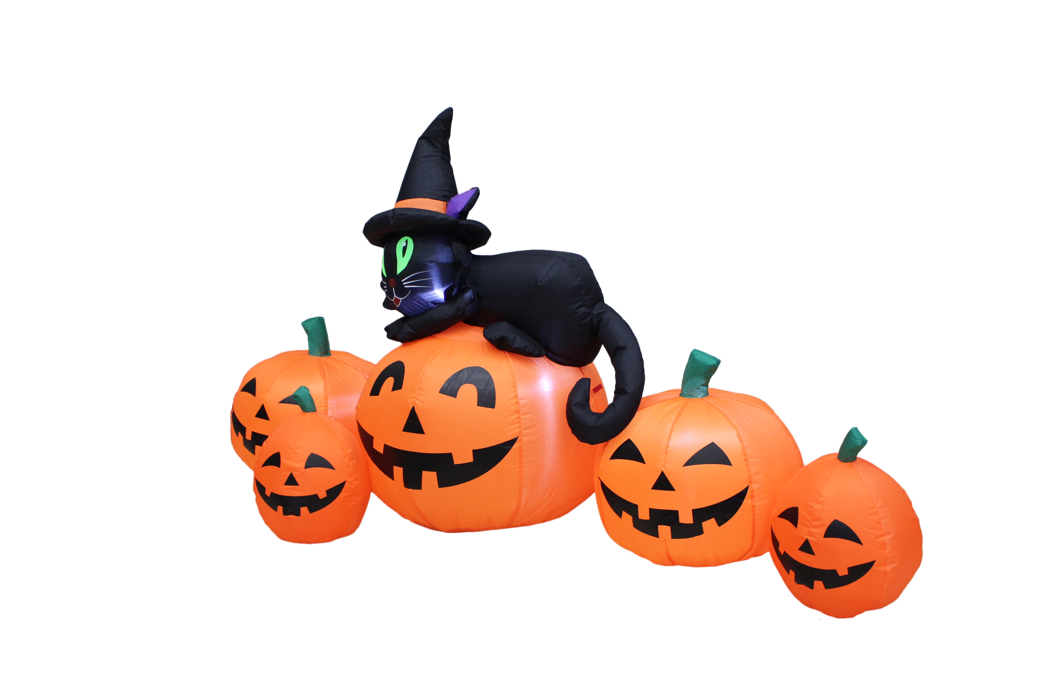 Impact Canopy Inflatable Outdoor Halloween Decoration, Pumpkin Family with Black Cat